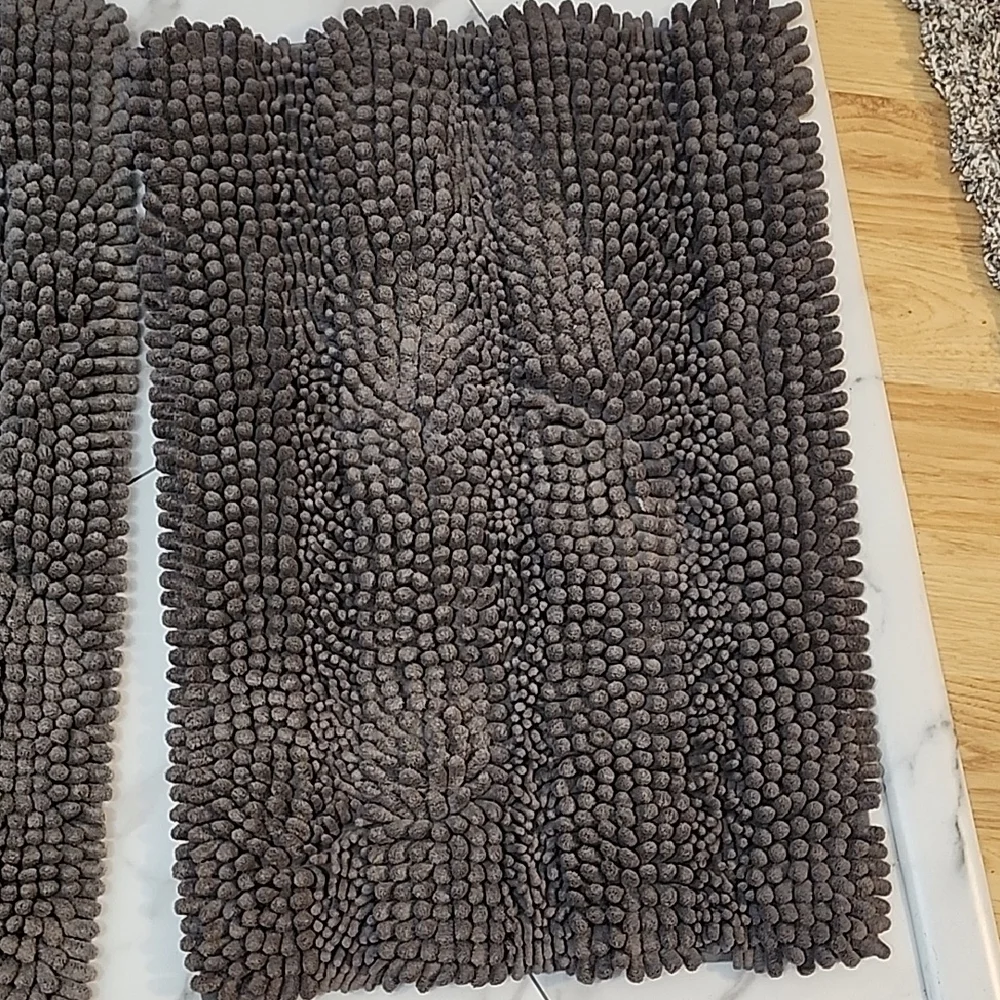Plush Brown Bath Mat Set